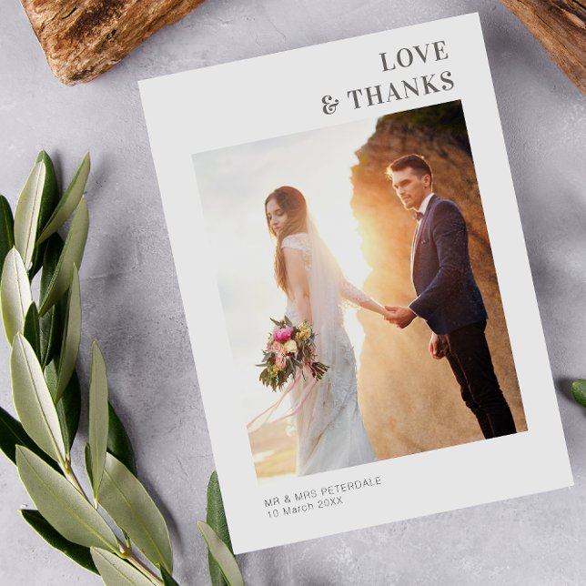 Carte de remerciements mariage simple et moderne (Créateur téléchargé)