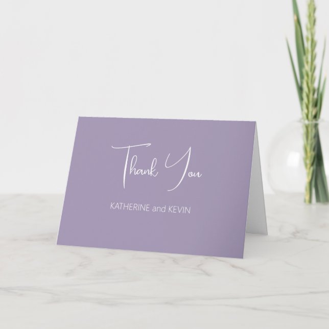 Carte de remerciements Mariage simple Lavender (Devant)