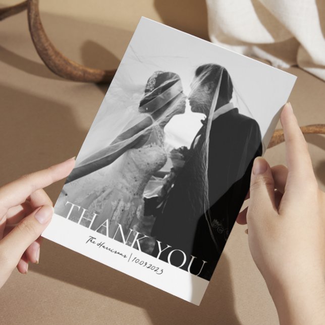 Carte de remerciements Mariage simple minimaliste  (minimalist wedding thank you cards )