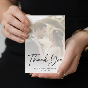Carte De Remerciements Mariage Simple Minimaliste Moderne