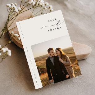 Carte De Remerciements Mariage Simple Moderne Photo Budget