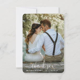 Carte De Remerciements Mariage simple moderne photo élégante