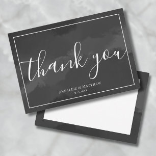 Carte De Remerciements Mariage Simple Noir Et Blanc