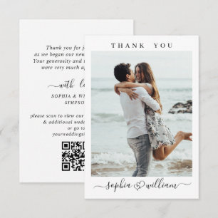 Carte De Remerciements Mariage Simplement Élégant Cœur Simple Photo