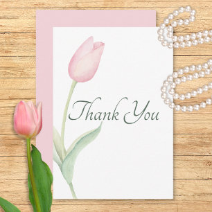 Carte De Remerciements Mariage solo Tulip rose