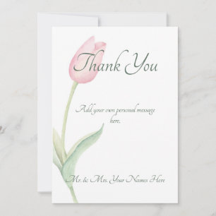 Carte De Remerciements Mariage solo Tulip rose