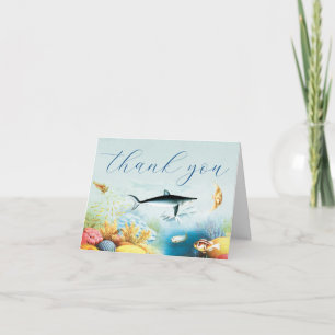 Carte De Remerciements Mariage sous-marin Aquarium plié
