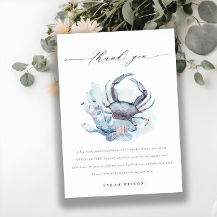 Carte De Remerciements Mariage Sous-Marin Crab Corail Nautilus