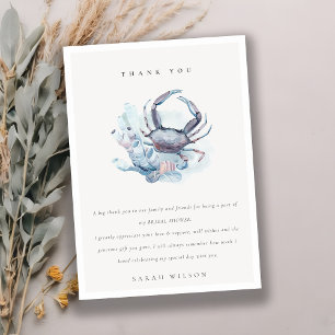 Carte De Remerciements Mariage Sous-Marin Crabe Corail Nautilus