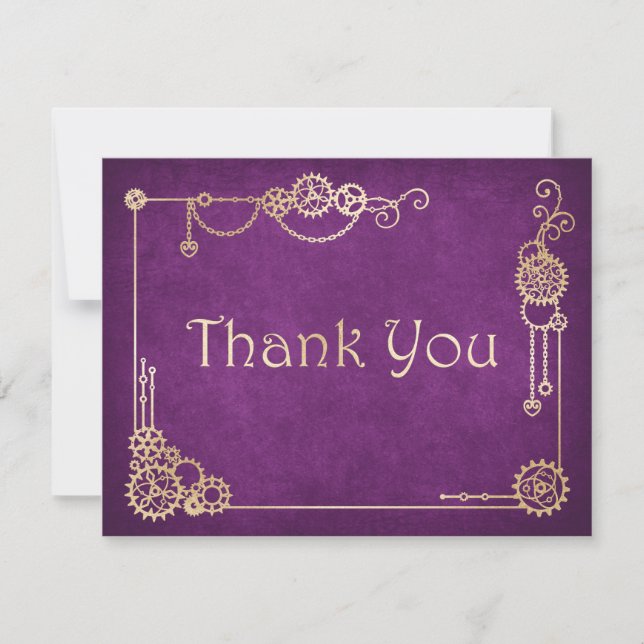 Carte De Remerciements Mariage Steampunk (Devant)