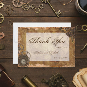 Carte De Remerciements Mariage Steampunk Vintage Victorien