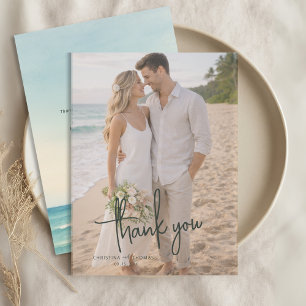 Carte De Remerciements Mariage sur la plage en fuite