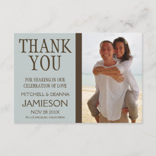 Carte De Remerciements Mariage sur la Plage Remerciements