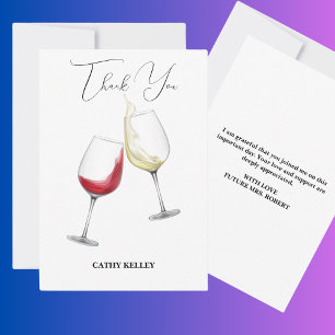Carte De Remerciements Mariage sur mesure avec brunch et champagne pour l