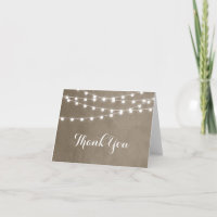 Carte de remerciements Mariage Taupe String
