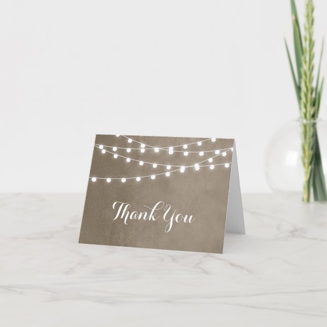 Carte de remerciements Mariage Taupe String (Devant)