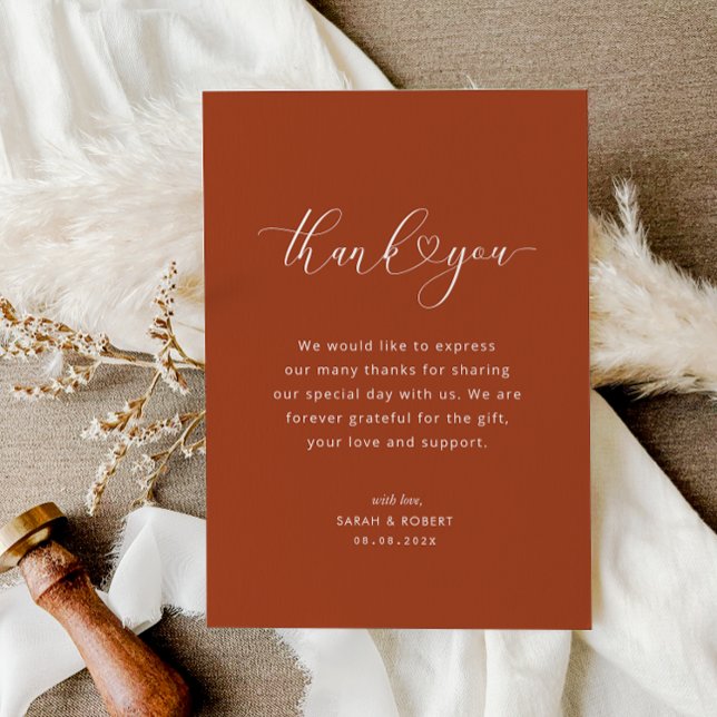 carte de remerciements mariage terre cuite (Créateur téléchargé)