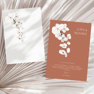 Carte De Remerciements Mariage Terre Cuite Orchidée Blanche Amour Et Reme