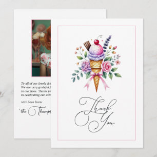 Carte De Remerciements Mariage thème glace She's Been Scooped Up