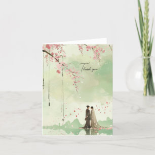 Carte De Remerciements Mariage Thème Vert des Mariés