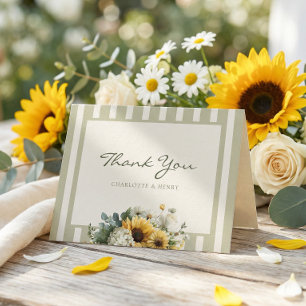 Carte De Remerciements Mariage Tournesol