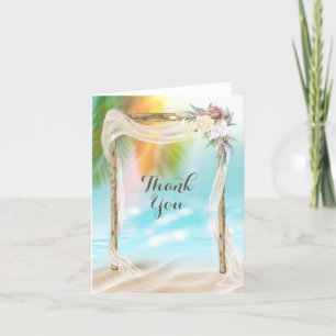 Carte de remerciements Mariage Tropical Beach Arbo