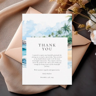 Carte De Remerciements Mariage Tropical de Plage d'Été