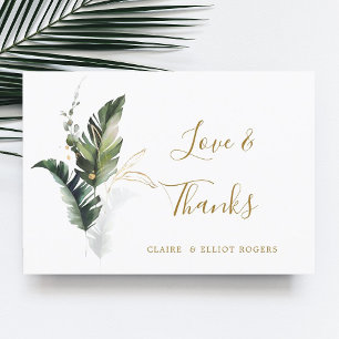 Carte de remerciements Mariage Tropical Foliage Go