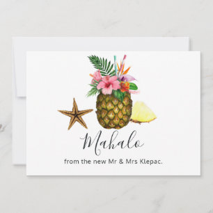 Carte De Remerciements Mariage tropical hawaïen d'été