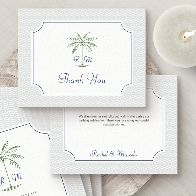 Carte de remerciements Mariage Tropical Palm Tree (Créateur téléchargé)