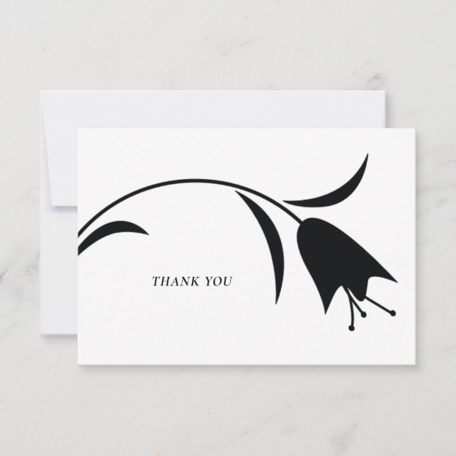 CARTE DE REMERCIEMENTS MARIAGE TULIP NOIR MOD (Devant)