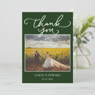 Carte De Remerciements Mariage vert