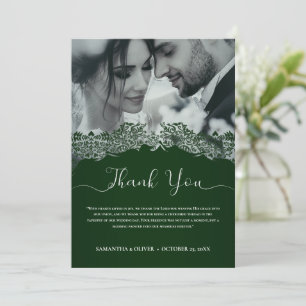 carte de remerciements Mariage vert