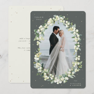 Carte De Remerciements Mariage Vert/Crème Symphorine+Eucalyptus Photo