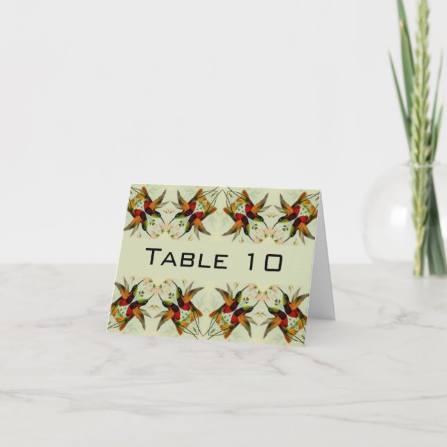 Carte De Remerciements Mariage vintage, colibris et fleurs (Devant)