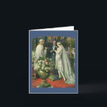 Carte De Remerciements Mariage vintage, Mariée et Salle avec Menorah<br><div class="desc">Illustration vintage image de cérémonie d'amour et de romance mariage montrant un couple se marier dans une belle synagogue avec vitraux,  fleurs et une menorah à sept branches. La mariée porte une longue robe blanche mariage et le marié est beau dans son smoking.</div>