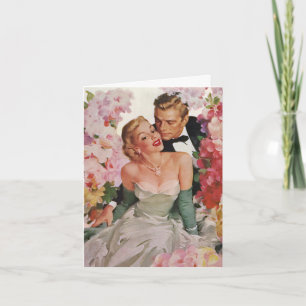 Carte De Remerciements Mariage vintage, mariée rétro et mariée mariée mar