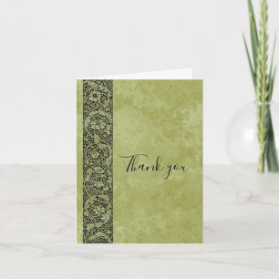 Carte De Remerciements Mariage vintage, Parchemin Floral Fleur Victorien