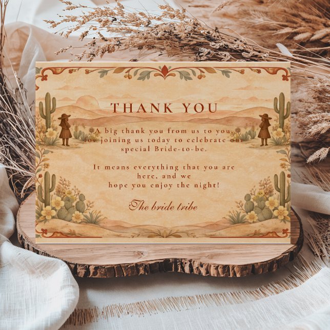 Carte De Remerciements Mariage Western Désertique (Créateur téléchargé)