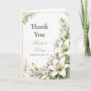 Carte De Remerciements Mariage White Lily