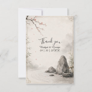 Carte De Remerciements Mariage Zen Sakura Harmonie Botanique