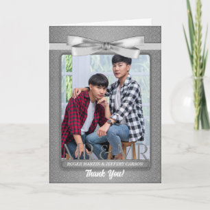 Carte De Remerciements Mariés argentés de Deux mariés vides de mariage