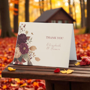 Carte De Remerciements Marigold Rustic Boho Automne Floral Mariage