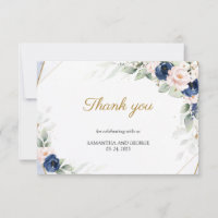 Marine et Blush Floral Gold Mariage géométrique