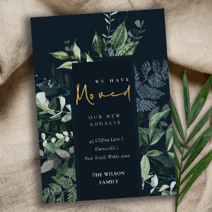 Carte De Remerciements Marine Green Gold Cadre de verdure Nous avons Démé