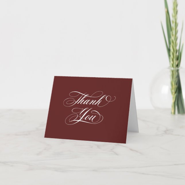 Carte De Remerciements Maroon Elegant Script Graduation Photo+Message (Devant)