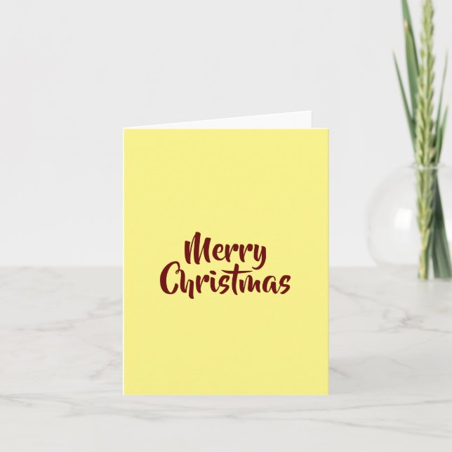 Carte De Remerciements Maroon Joyeux Noël sur jaune (Devant)