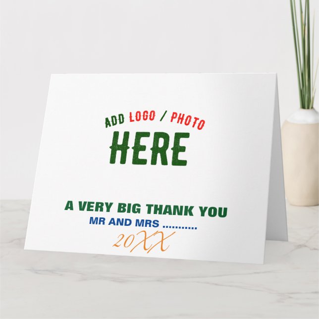 CARTE DE REMERCIEMENTS MARQUE BLANCHE MODERNE ET PERSONNALISABLE VÉRIFIÉE (Devant)