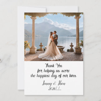 Carte De Remerciements Marquez le jour du mariage le plus heureux