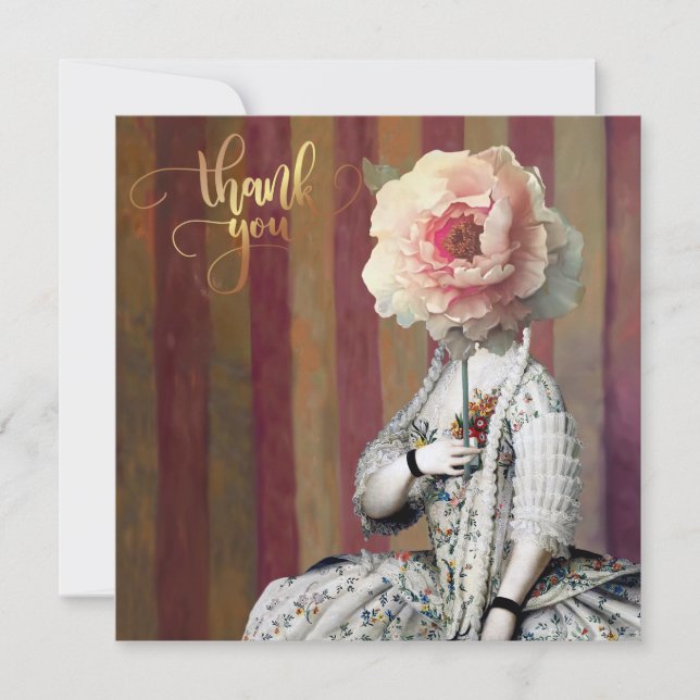 Carte De Remerciements Masque floral On et Off Diva (Devant)